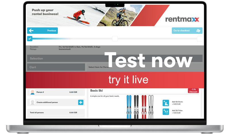 MacBook with Rentmaxx rental software, free demo live test online.